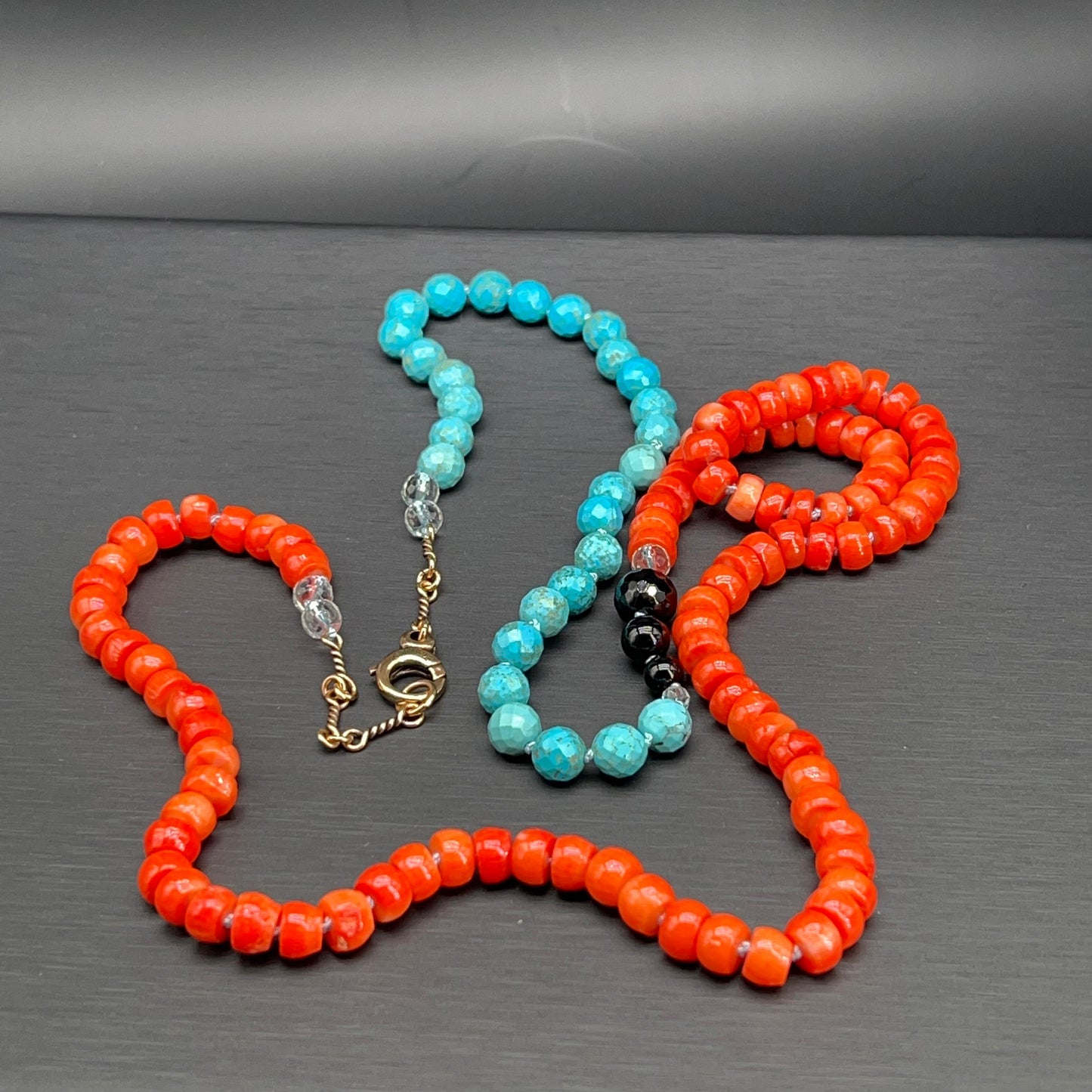 Collana Lunga Turchese e Rosso