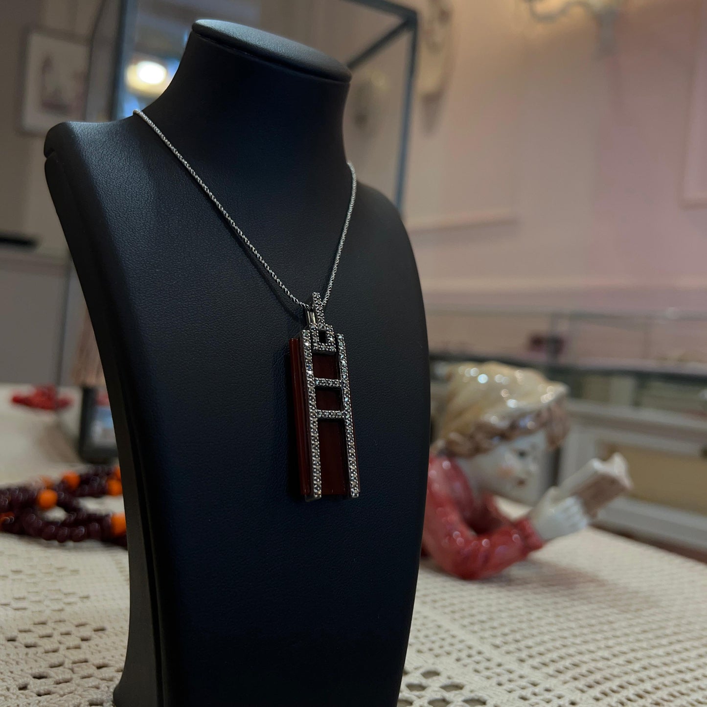 Collana Art Déco con Corniola e Marcassiti