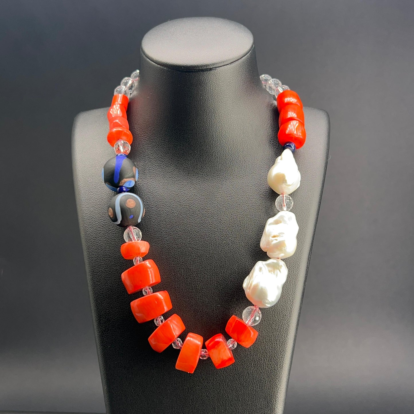 Collana a Nodi con Perle Scaramazze e Vetro di Murano