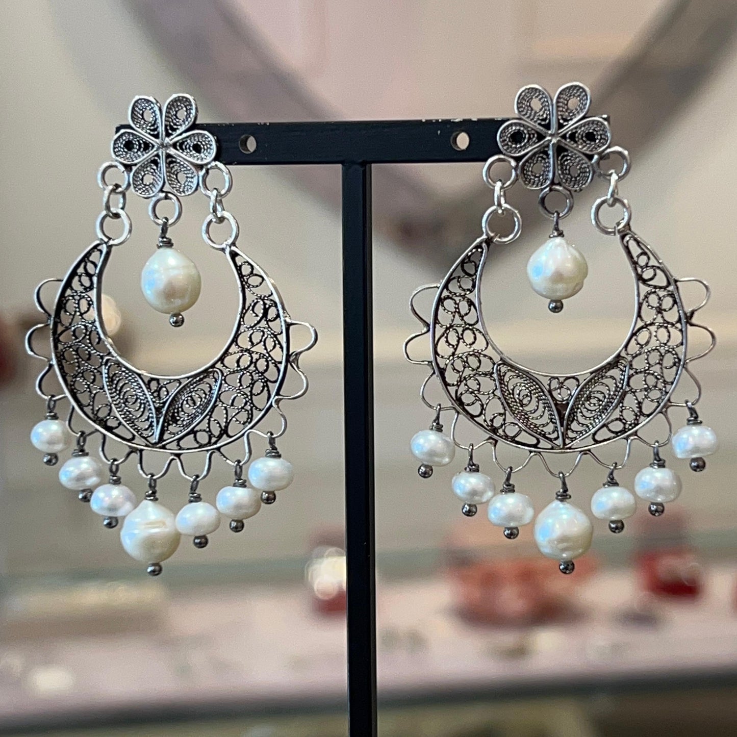 Orecchini Filigrana d’Argento con Perle