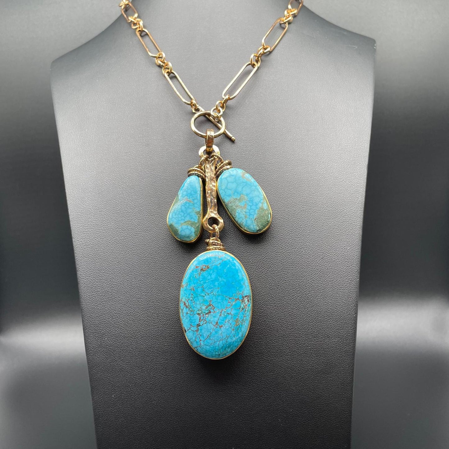 Collana Catena Dorata con Turchese