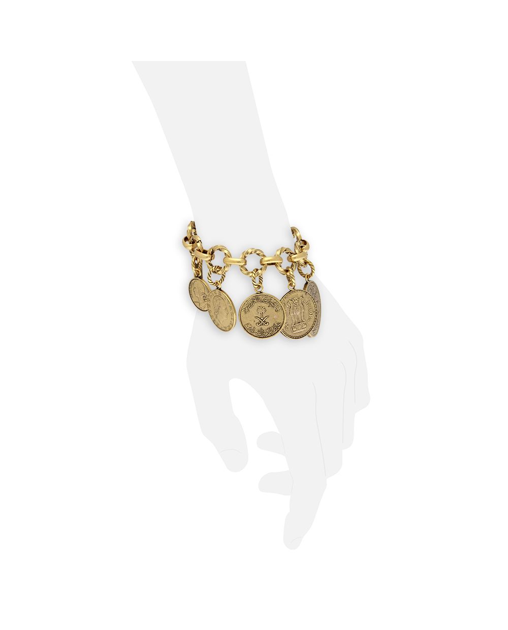 Bracciale 1.000 Monete - Bracciale Artigianale in Ottone Dorato con Monete Fuori Corso
