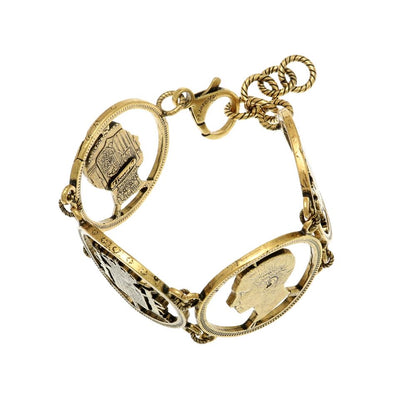 Bracciale con Monete Traforato - Bracciale Artigianale in Ottone