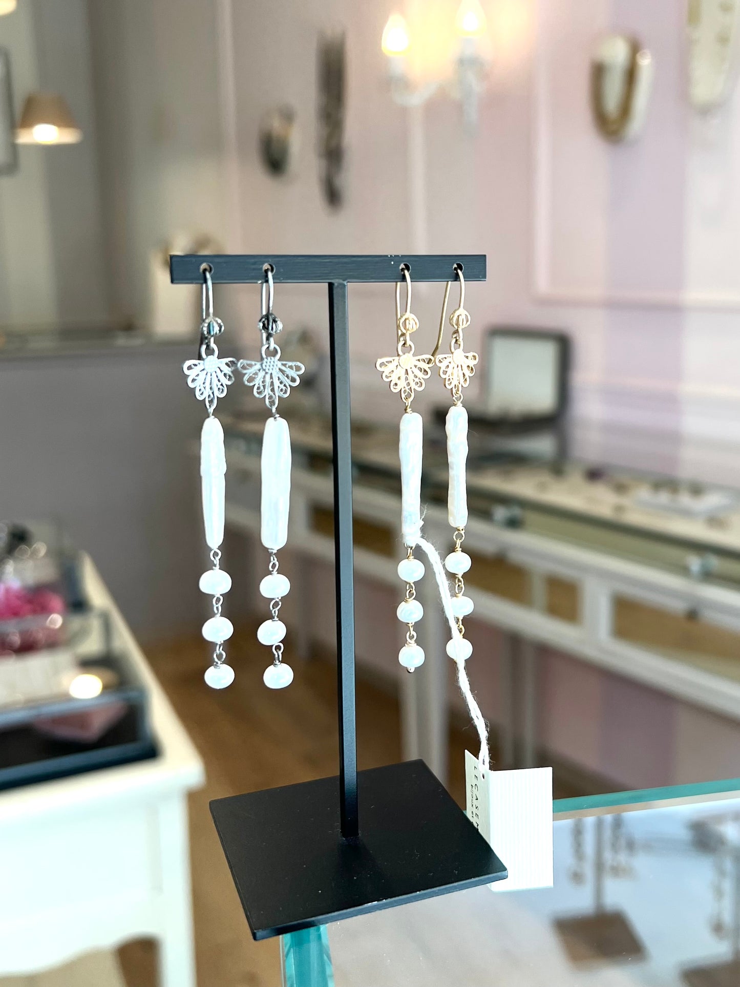 Orecchini con Perle Scaramazze e Filigrana d’Argento 925 - Eleganza e Raffinatezza Artigianale (Codice: OE PSF 01)