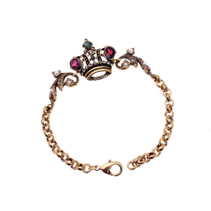 Bracciale Corona - Gioielleria Artigianale in Ottone Bagnato in Oro