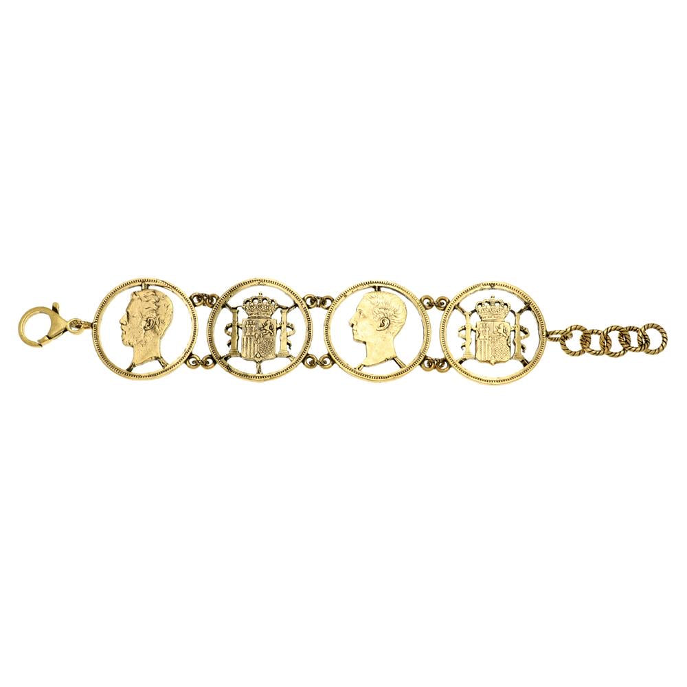 Bracciale con Monete Traforato - Bracciale Artigianale in Ottone