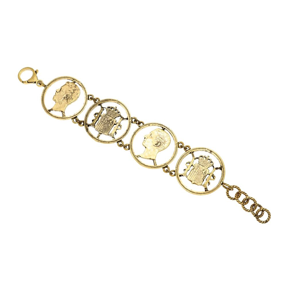 Bracciale con Monete Traforato - Bracciale Artigianale in Ottone