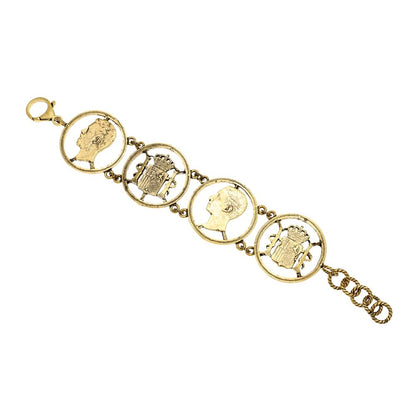 Bracciale con Monete Traforato - Bracciale Artigianale in Ottone