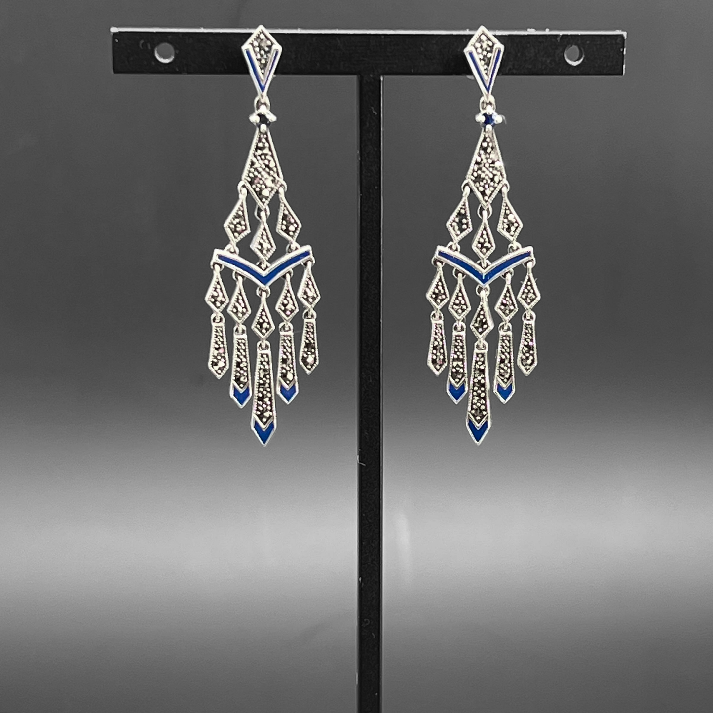 Orecchini Chandelier Blu