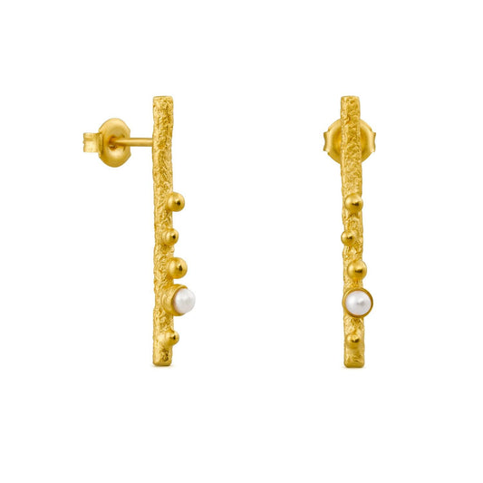 Orecchini Catalani con Microperle in Ottone Placcato Oro 24kt (Codice: OE BC 05)