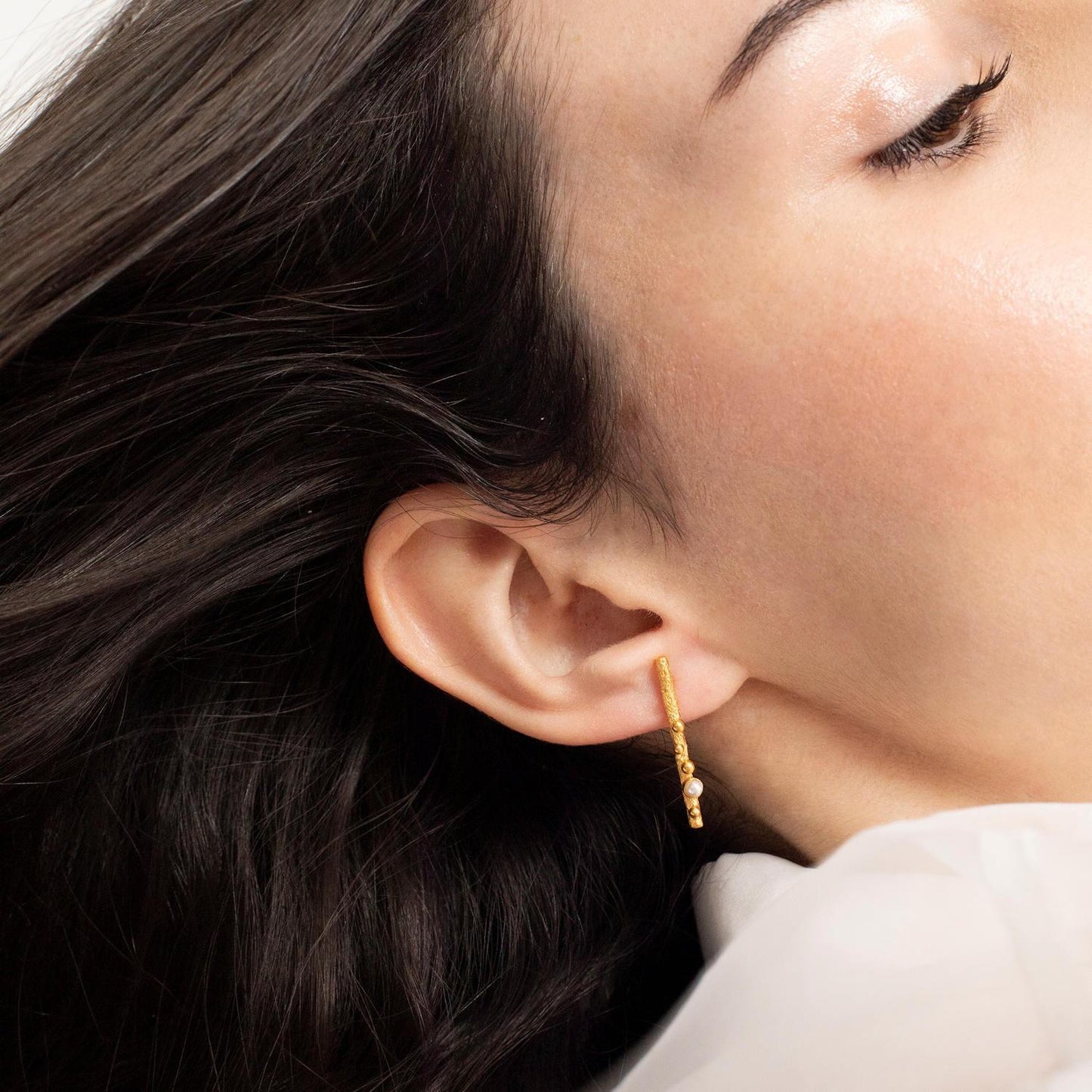 Orecchini Catalani con Microperle in Ottone Placcato Oro 24kt (Codice: OE BC 05)