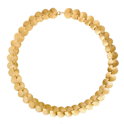 Collana statement in ottone placcato oro 24 kt