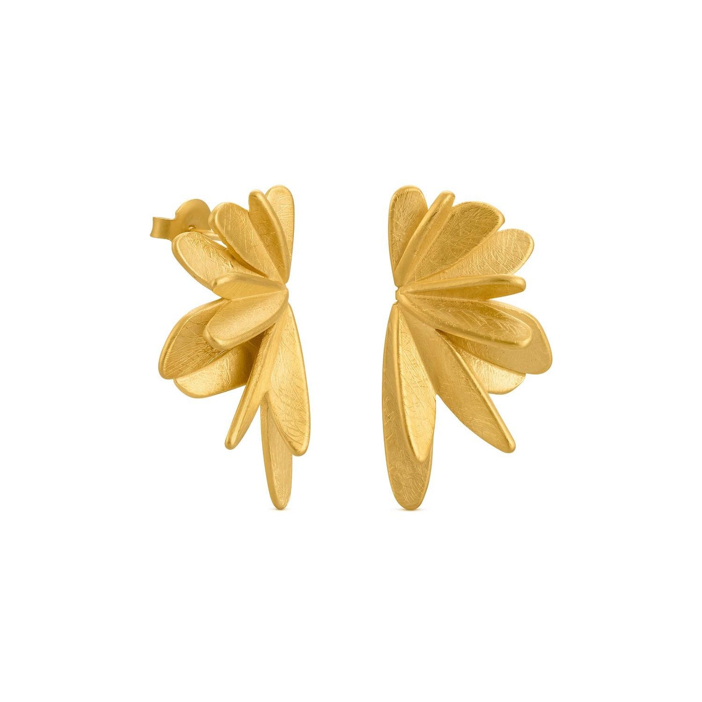 Orecchini placcati oro con petali intrecciati