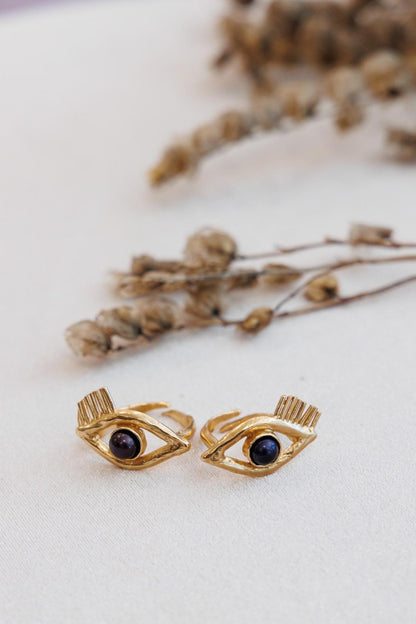 Anelli Gemelli con Cabochon Nero