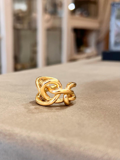 Anello Catena in Bronzo Bagnato Oro 24 Carati
