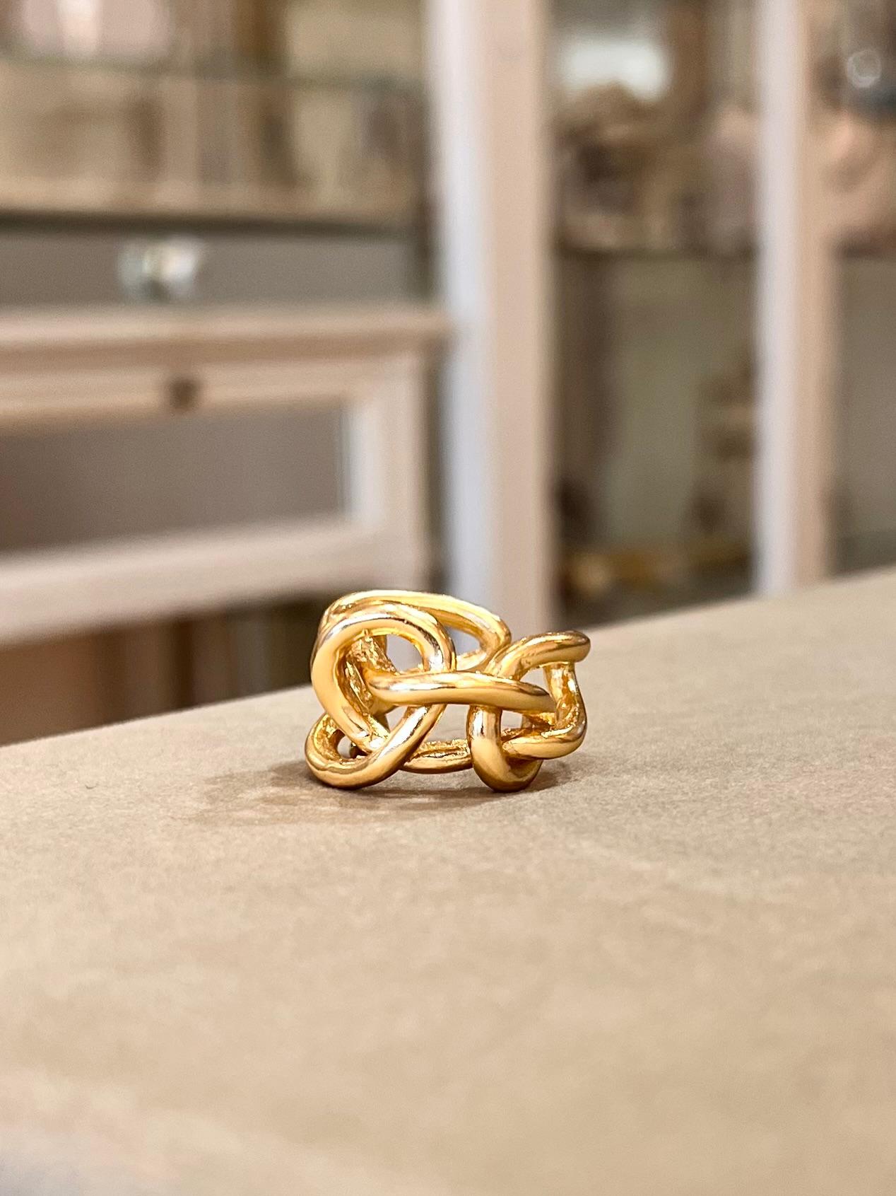 Anello Catena in Bronzo Bagnato Oro 24 Carati