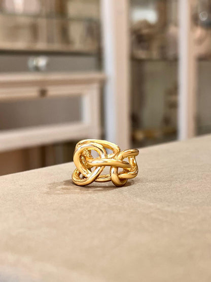 Anello Catena in Bronzo Bagnato Oro 24 Carati