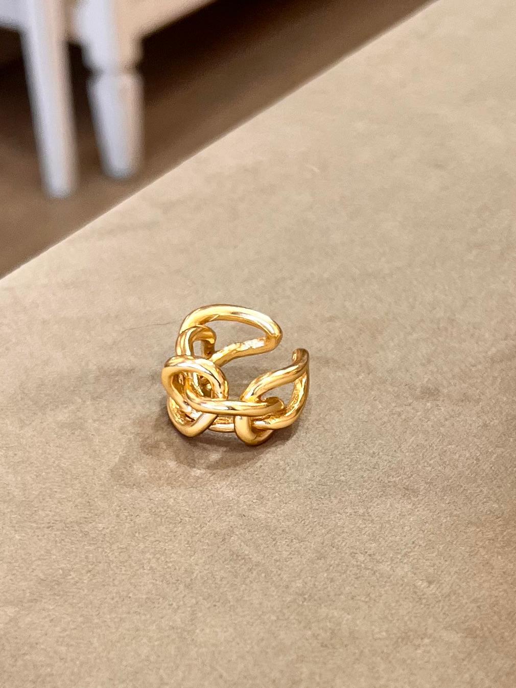 Anello Catena in Bronzo Bagnato Oro 24 Carati