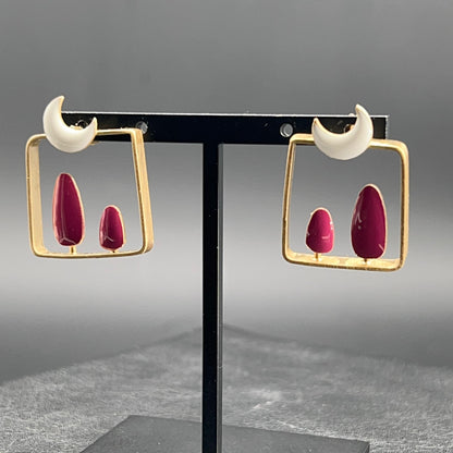 Orecchini Luna Fucsia