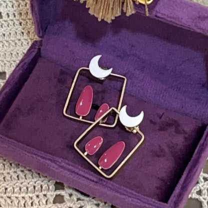 Orecchini Luna Fucsia