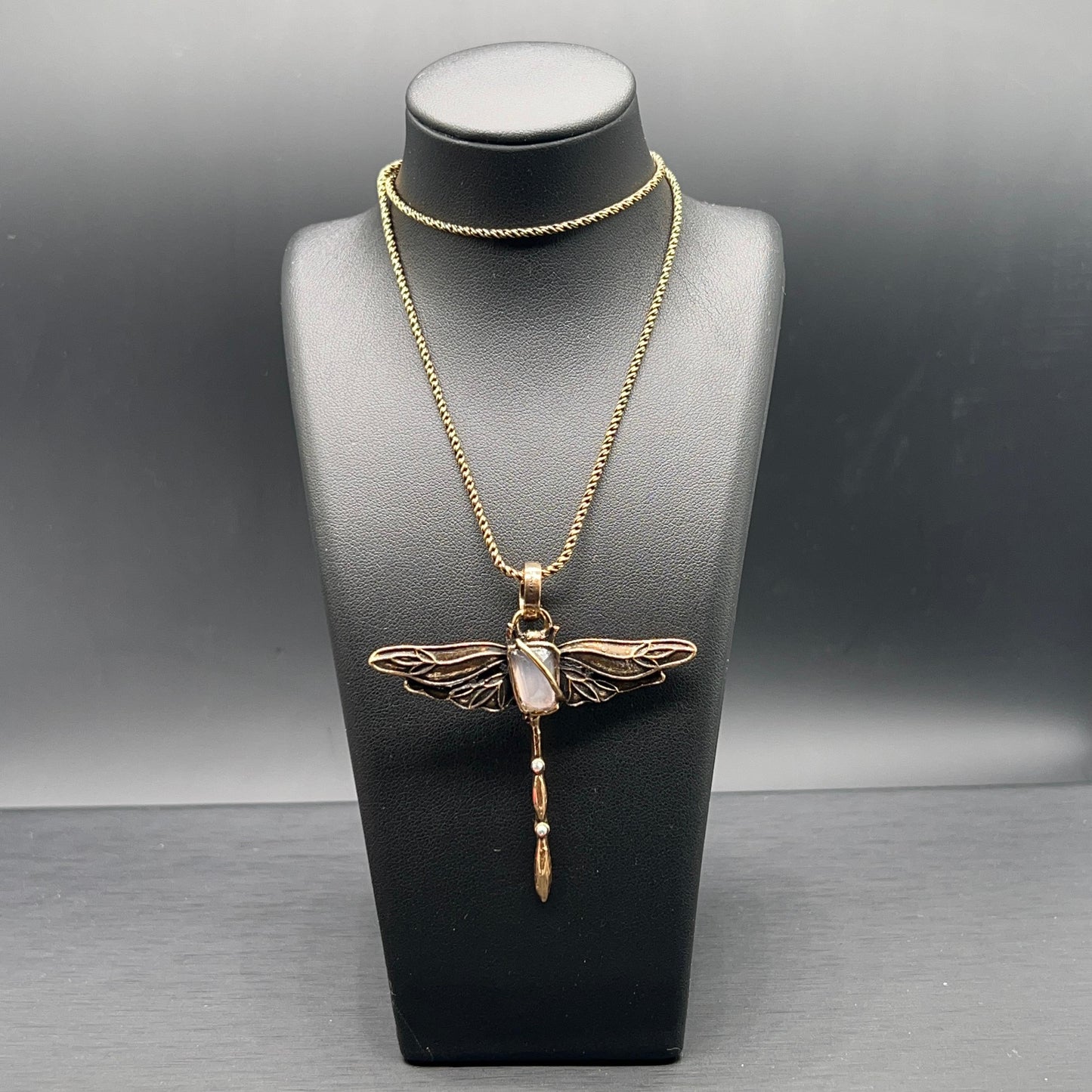 Collana Libellula Quarzo Rosa (Codice: CO LI 002)