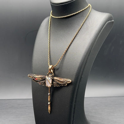 Collana Libellula Quarzo Rosa (Codice: CO LI 002)