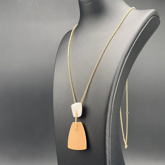Collana Pendente Avorio e Oro