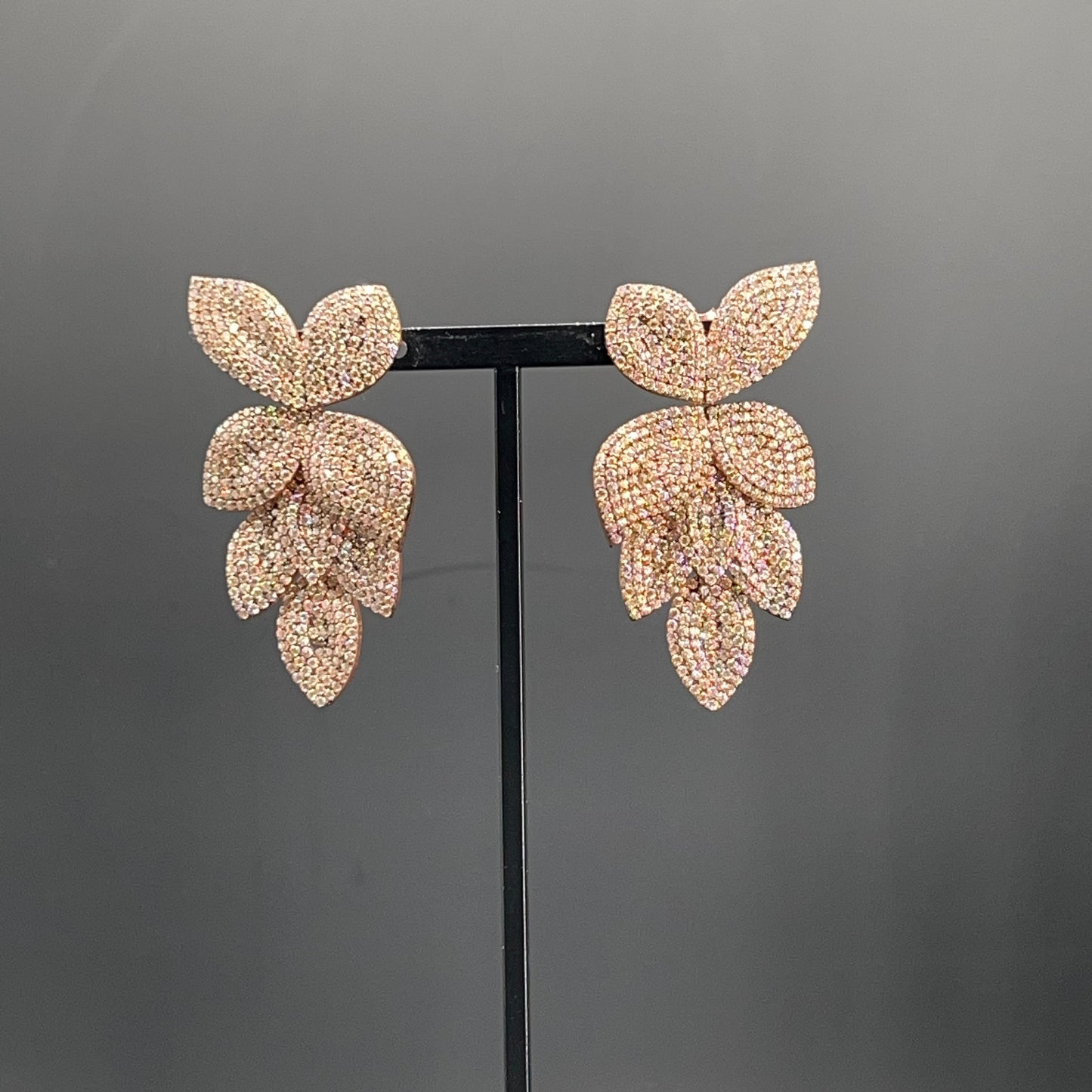 Orecchini Foglie Champagne