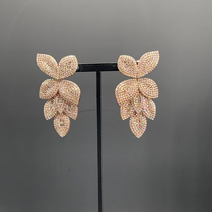 Orecchini Foglie Champagne