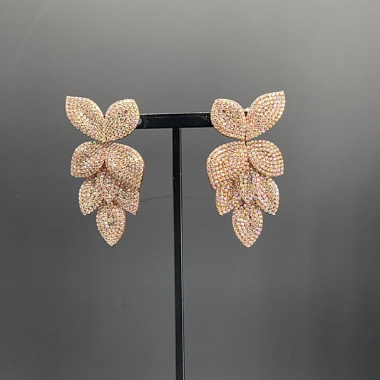 Orecchini Foglie Champagne