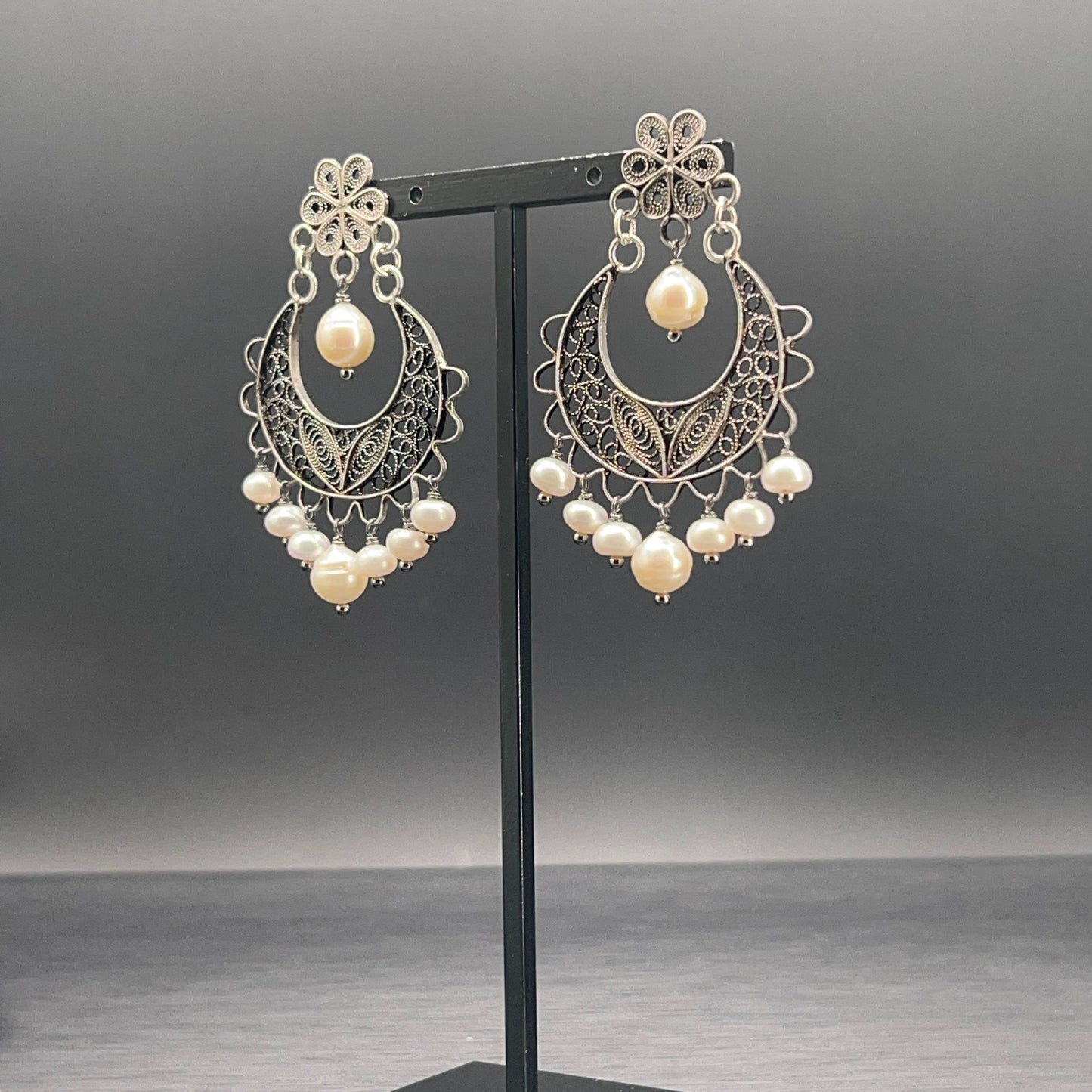 Orecchini Filigrana d’Argento con Perle