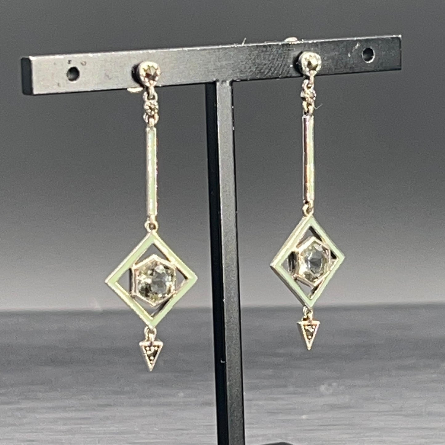 Orecchini Art Déco con Prasiolite