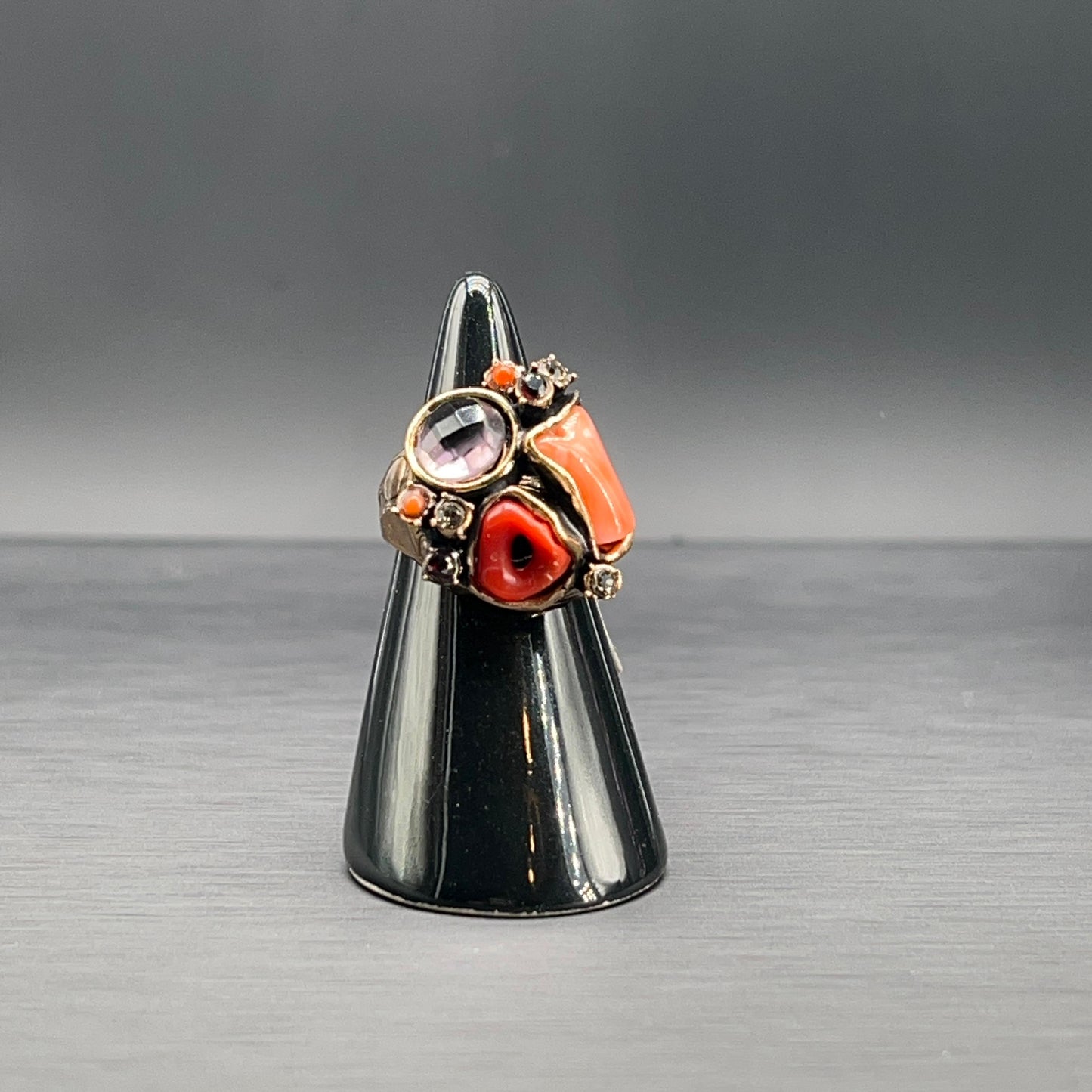 Anello Regolabile con Ametista e Swarovski