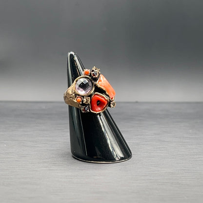 Anello Regolabile con Ametista e Swarovski