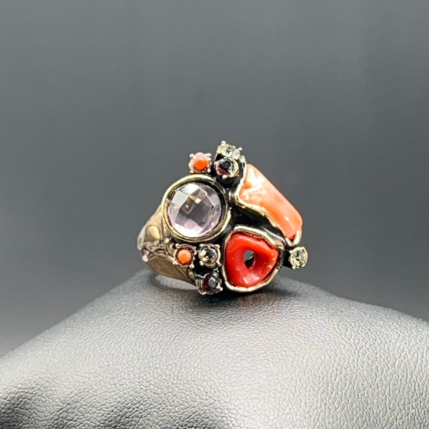 Anello Regolabile con Ametista e Swarovski