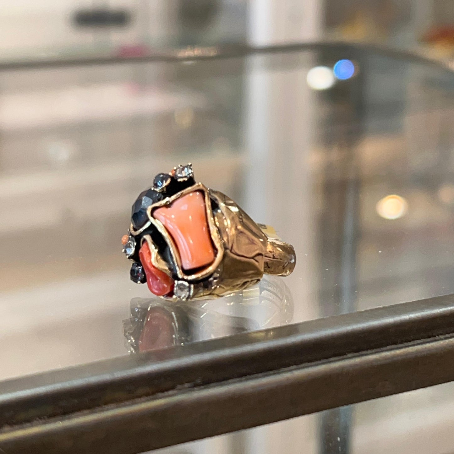 Anello Regolabile con Ametista e Swarovski