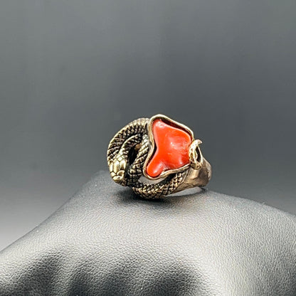 Anello Scultura Rosso Antico