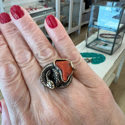 Anello Scultura Rosso Antico