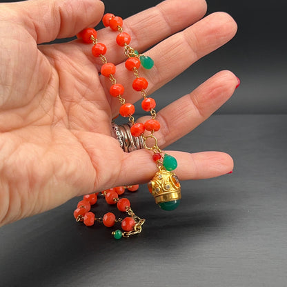 Collana Rosario con Pendente Lanterna