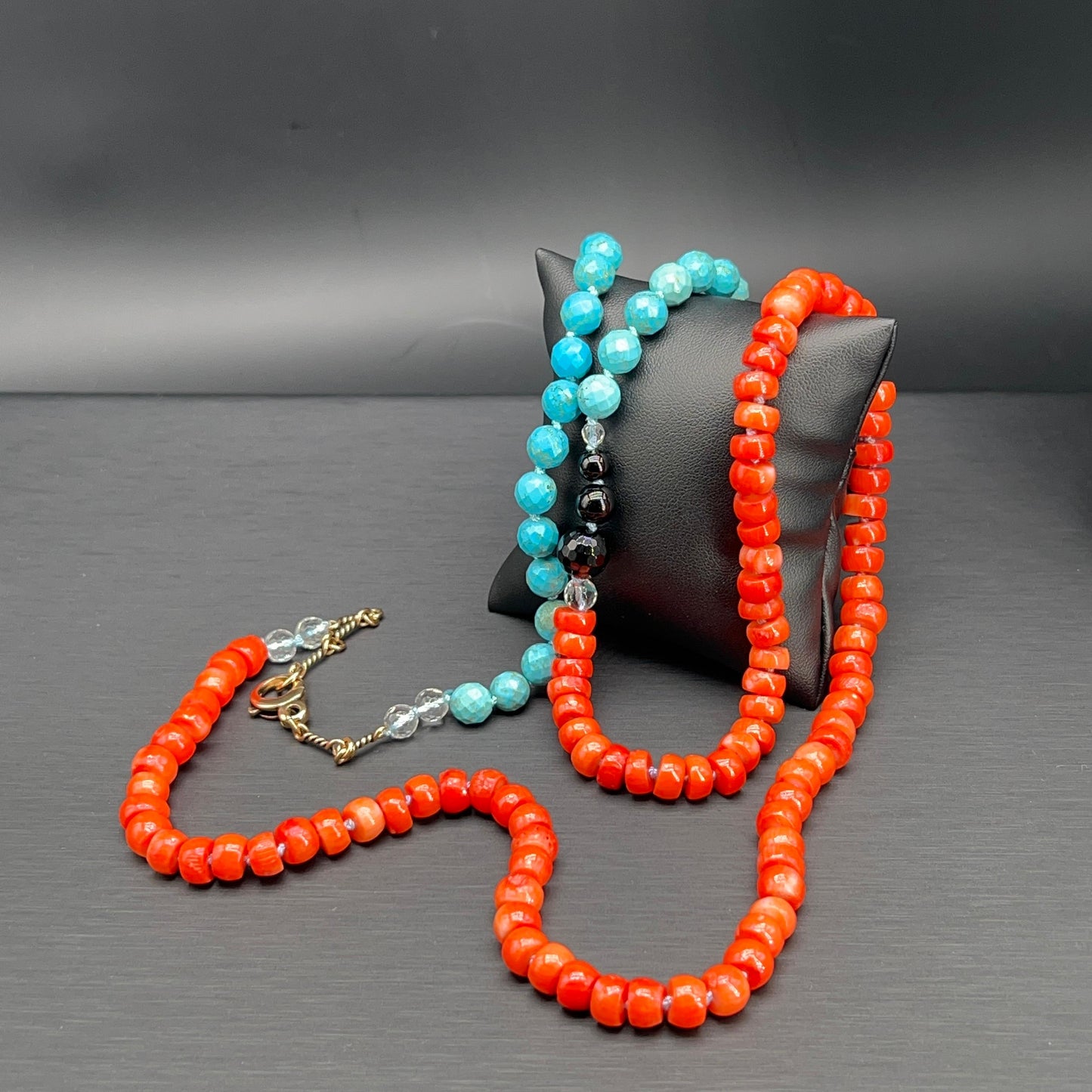 Collana Lunga Turchese e Rosso