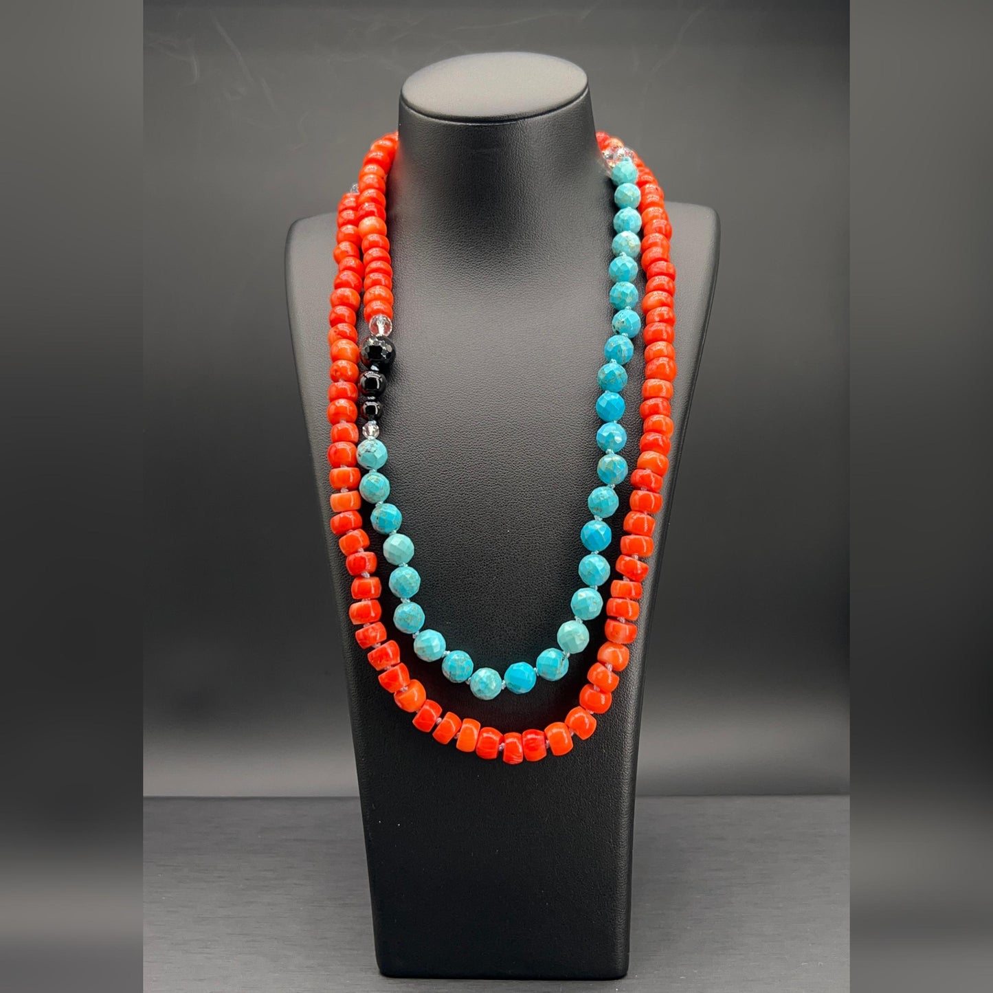 Collana Lunga Turchese e Rosso