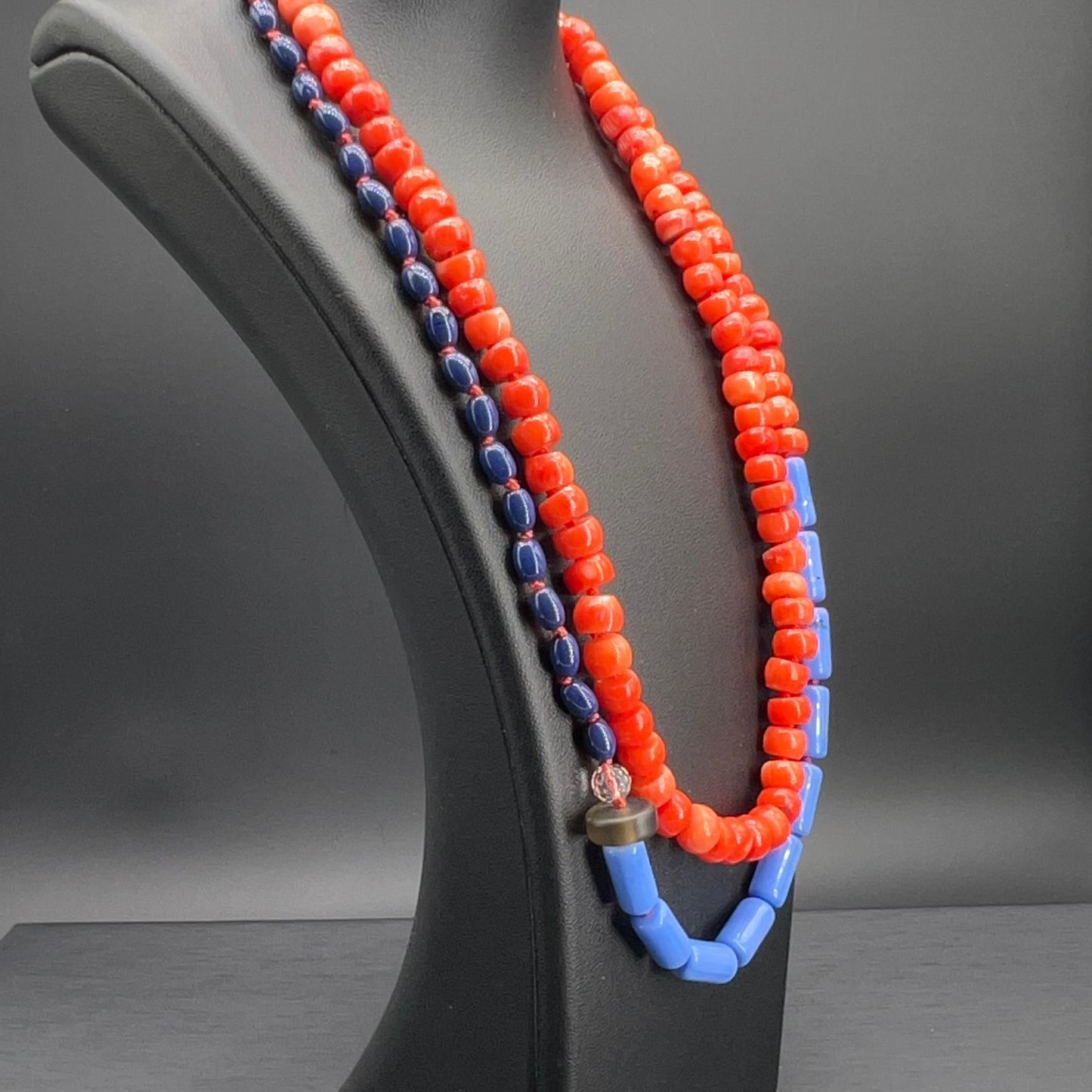 Collana Lunga Rosso e Blu