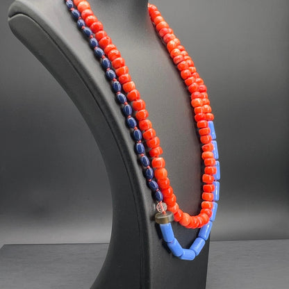 Collana Lunga Rosso e Blu