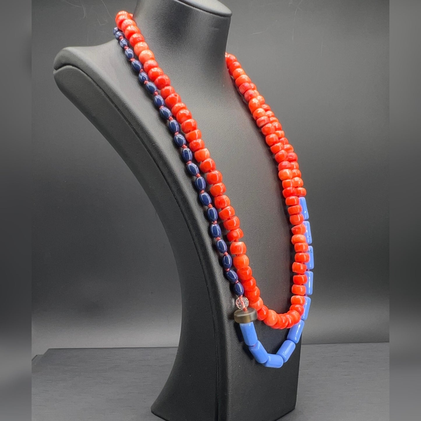 Collana Lunga Rosso e Blu