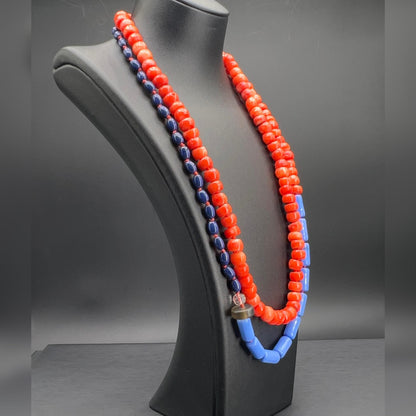 Collana Lunga Rosso e Blu