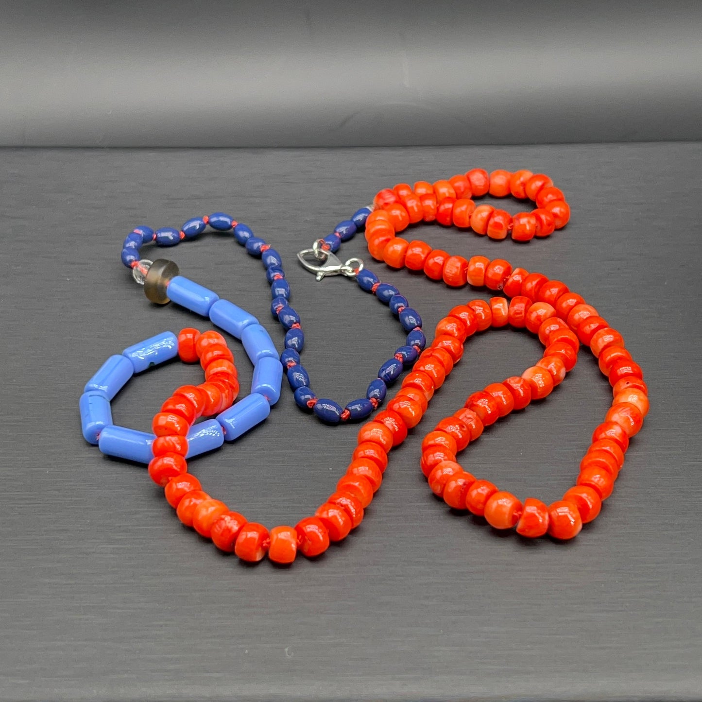 Collana Lunga Rosso e Blu