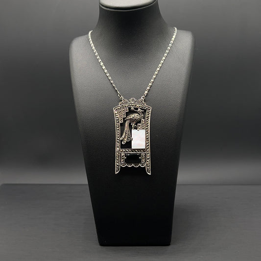 Collana Art Déco con Madreperla e Onice