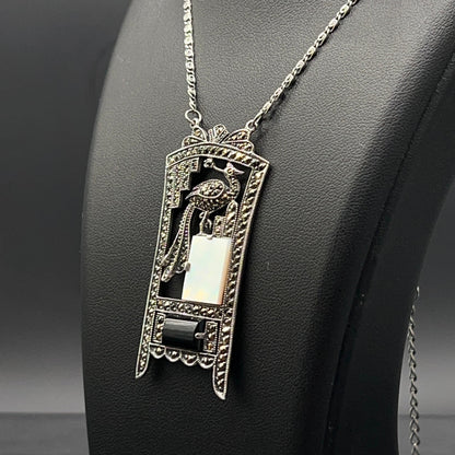 Collana Art Déco con Madreperla e Onice