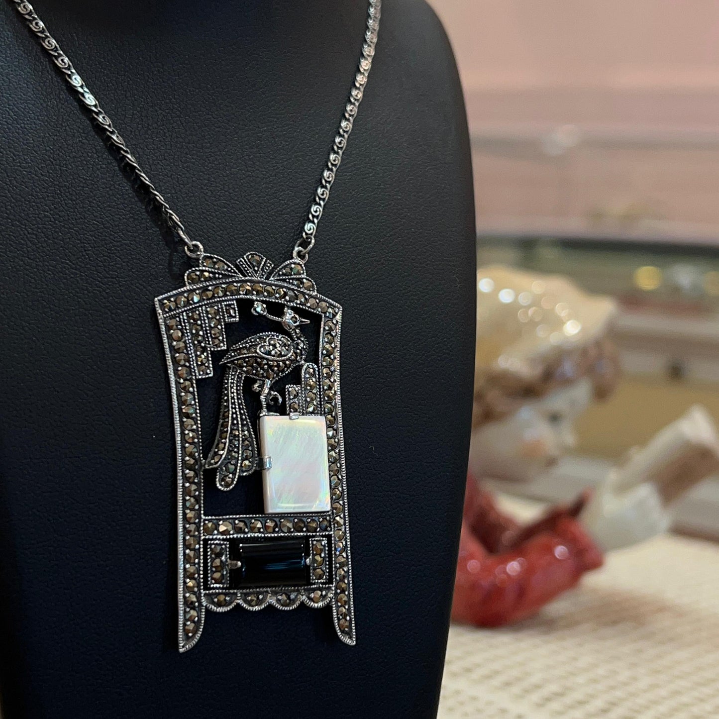 Collana Art Déco con Madreperla e Onice