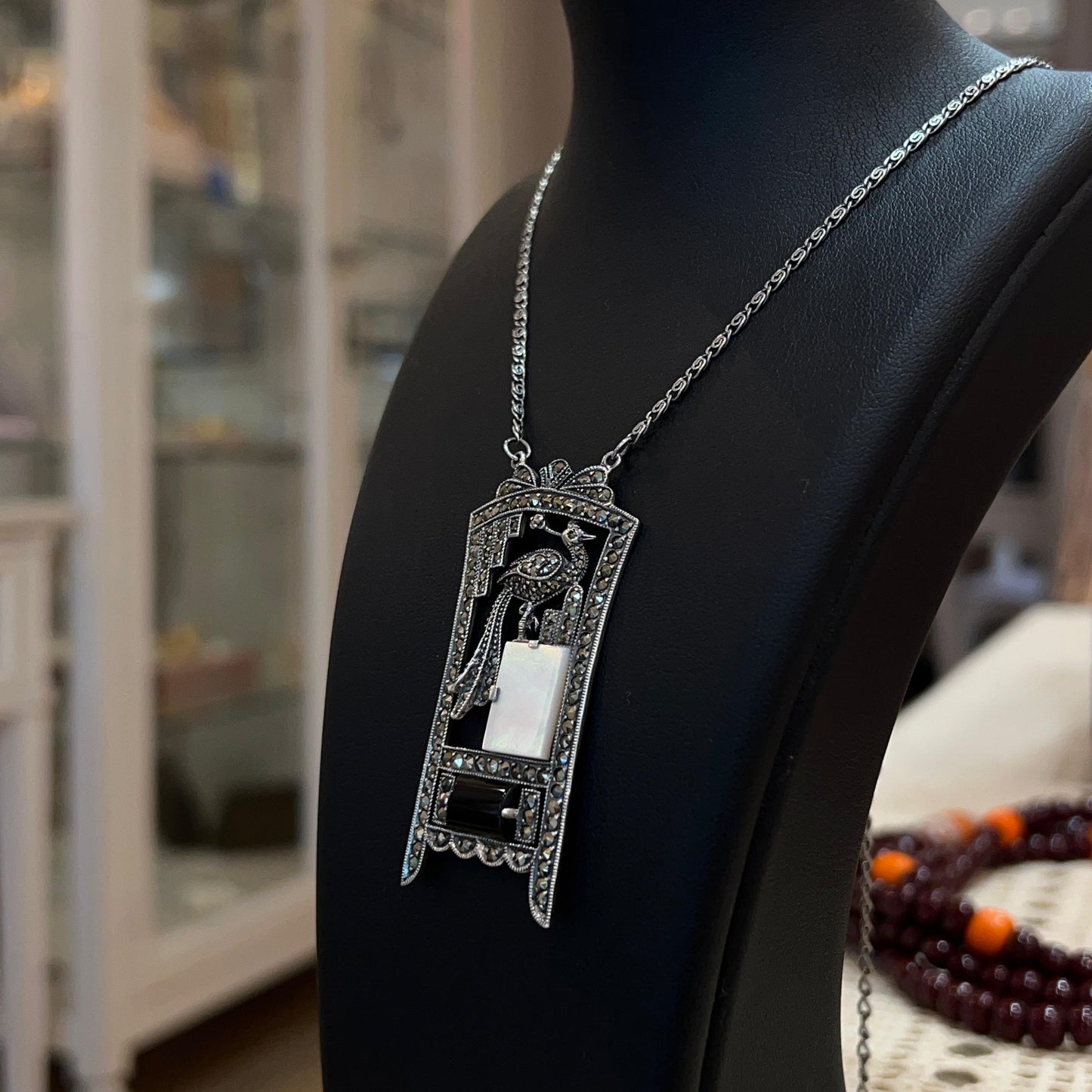 Collana Art Déco con Madreperla e Onice
